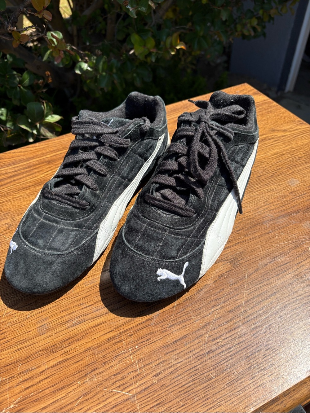 Puma Men's Black Suede Sneakers with White Formstrip